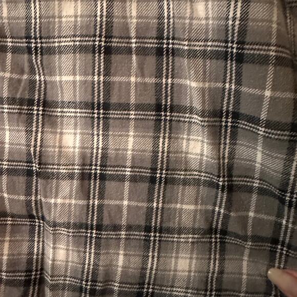 JA John Ashford black and grey plaid button up plaid flannel ssize large - Picture 4 of 4